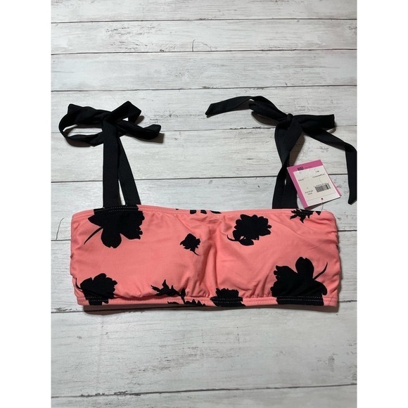 Kate Spade New York Women's Printed Bow-Tie Bikini Top (Shell Pink, - Picture 4 of 8